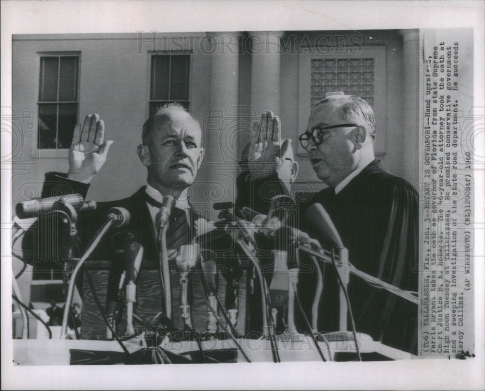 1960 State Supreme Court Justice B.K. Roberts Hand Upraised - Historic Images