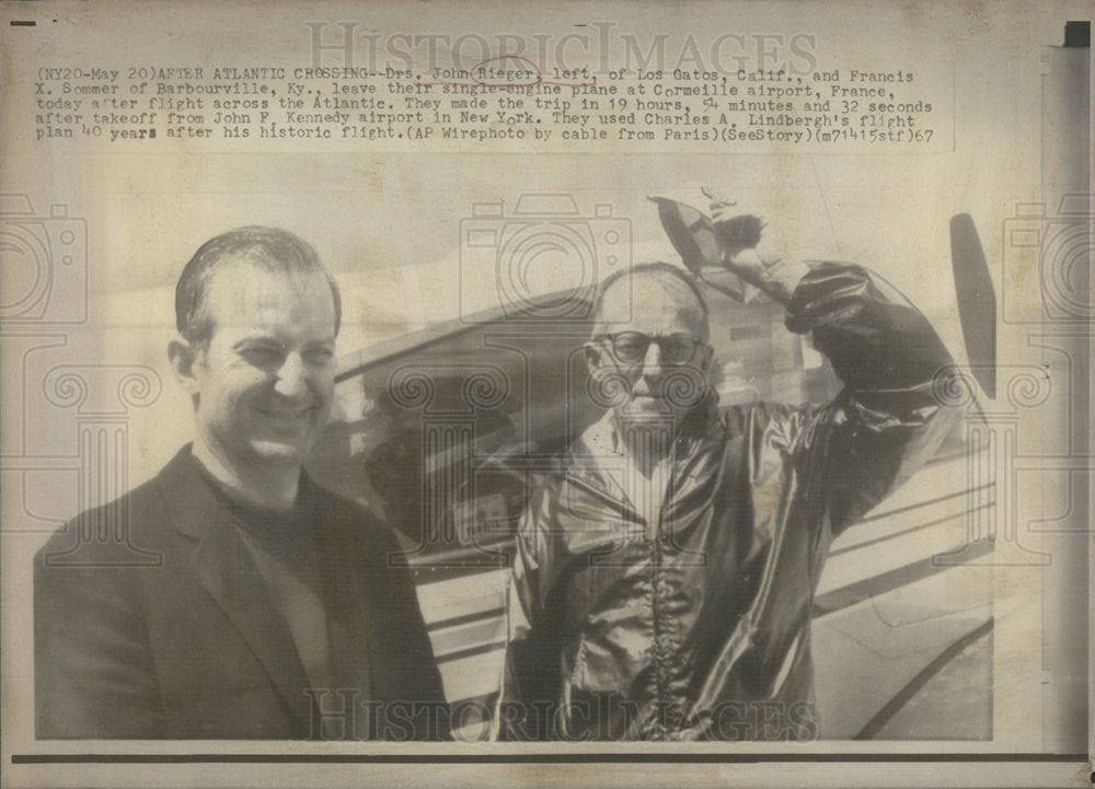 1967 Doctor John Rieger Francis Sommer Atlantic Flight - Historic Images