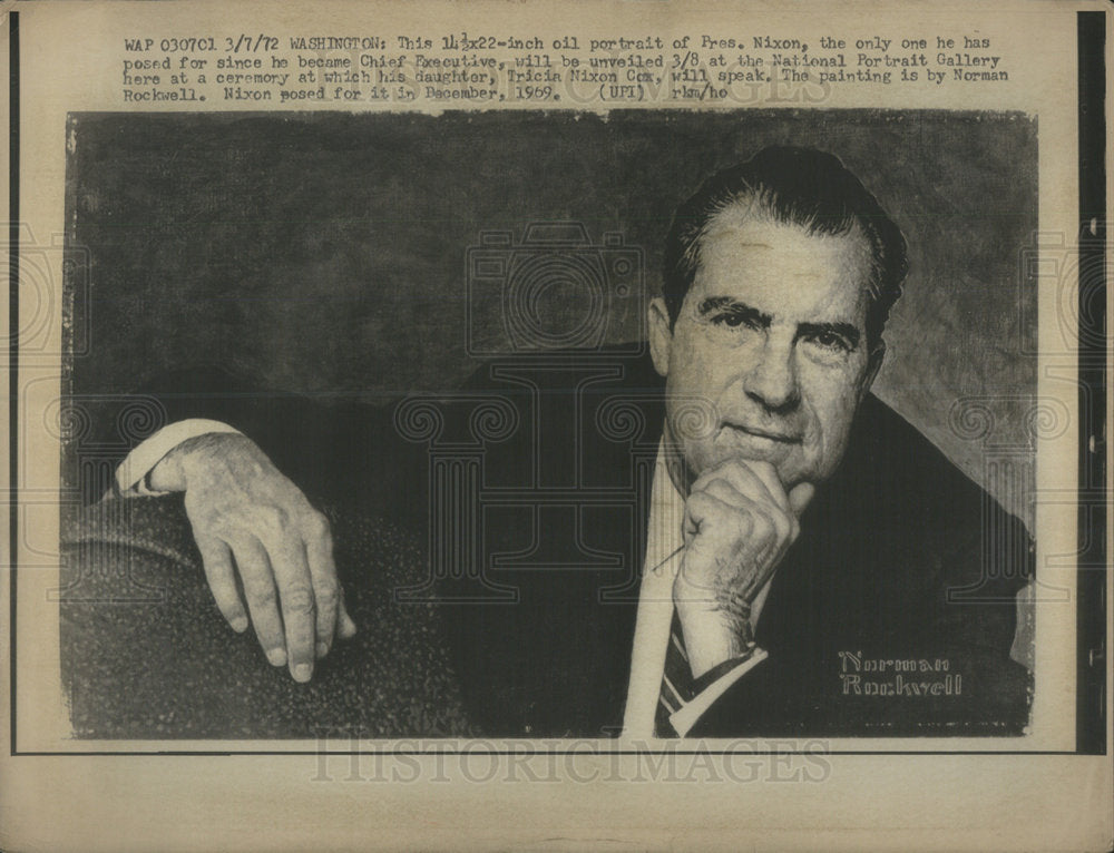 1972 Oil portrait of Pres. Nixon. - Historic Images