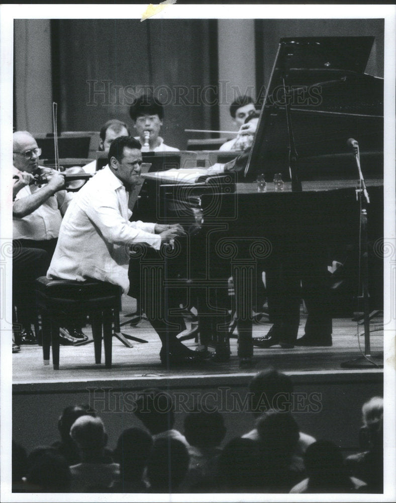 1991 Press Photo Andre Watts Chicago Symphony Orchestra Highland Park - Historic Images