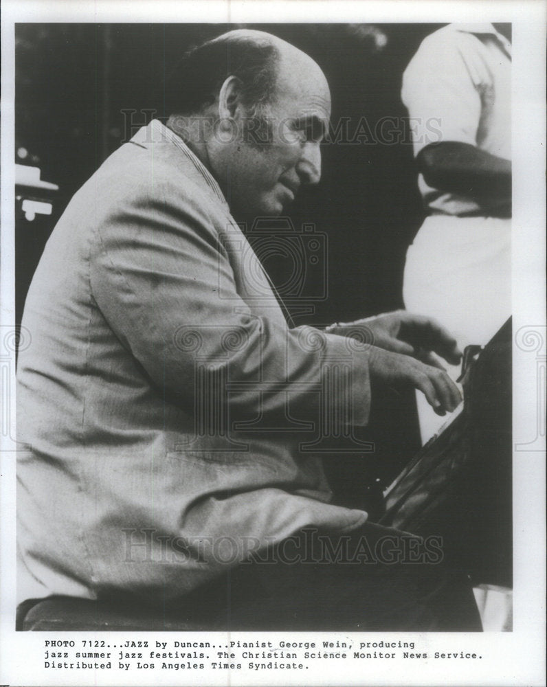 1982 Press Photo Duncan Pianist George Wein Christian Science Monitor Jazz - Historic Images