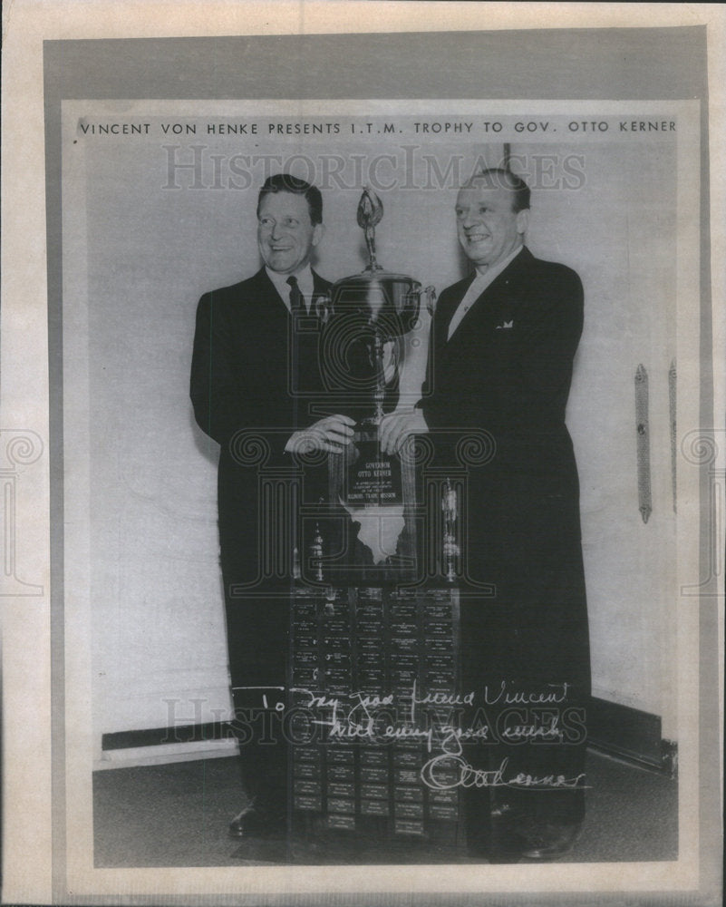 Press Photo Former Gov. Otto Kerner Illinois Trade Mission to Europe Vincent - Historic Images