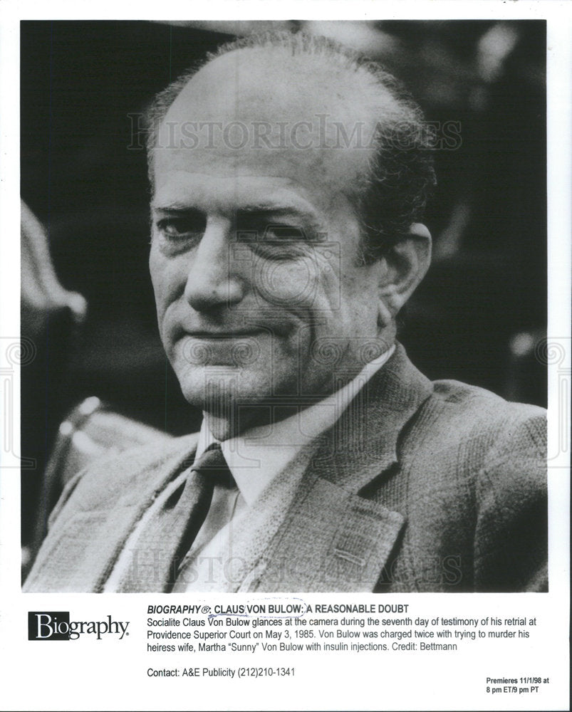 1985 Press Photo CLAUS BULOW BRITISH SOCIALITE - Historic Images