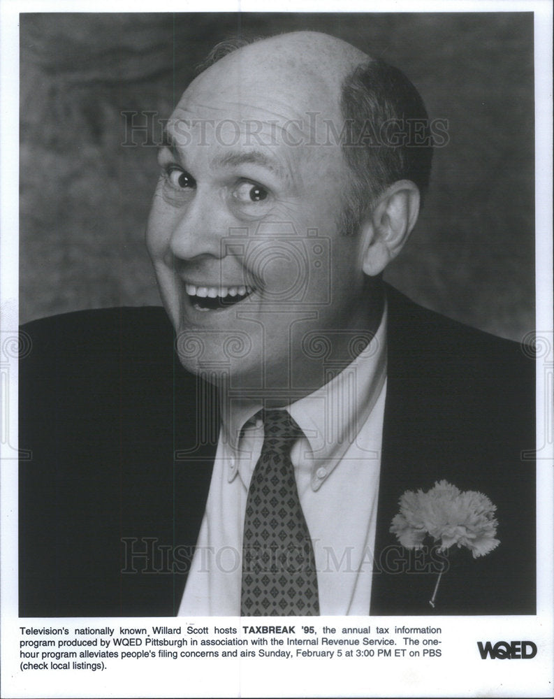 Press Photo Television Willard Scott hosts Taxbreak annual tax WQED Pittsburgh - Historic Images