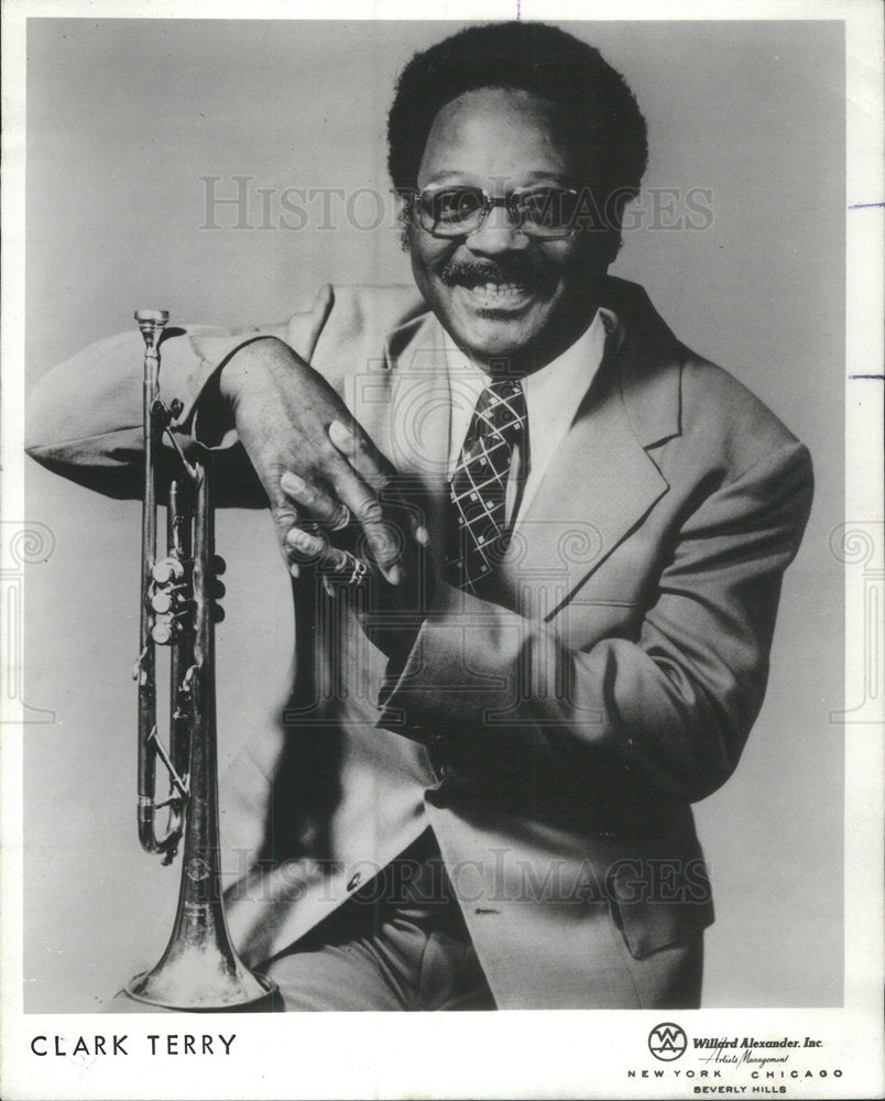 1974 Clark Terry American swing bop trumpeter pioneer jazz educator - Historic Images