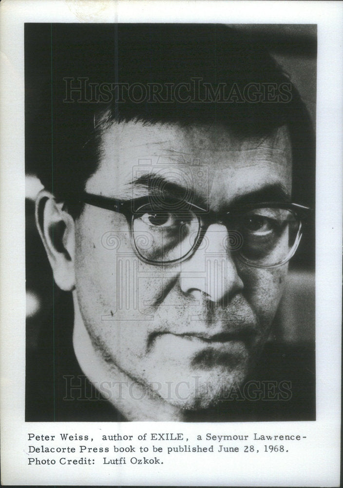 1972 Press Photo Peter Weiss Author Exile Eymour Lawrence Delacorte Press Book - Historic Images