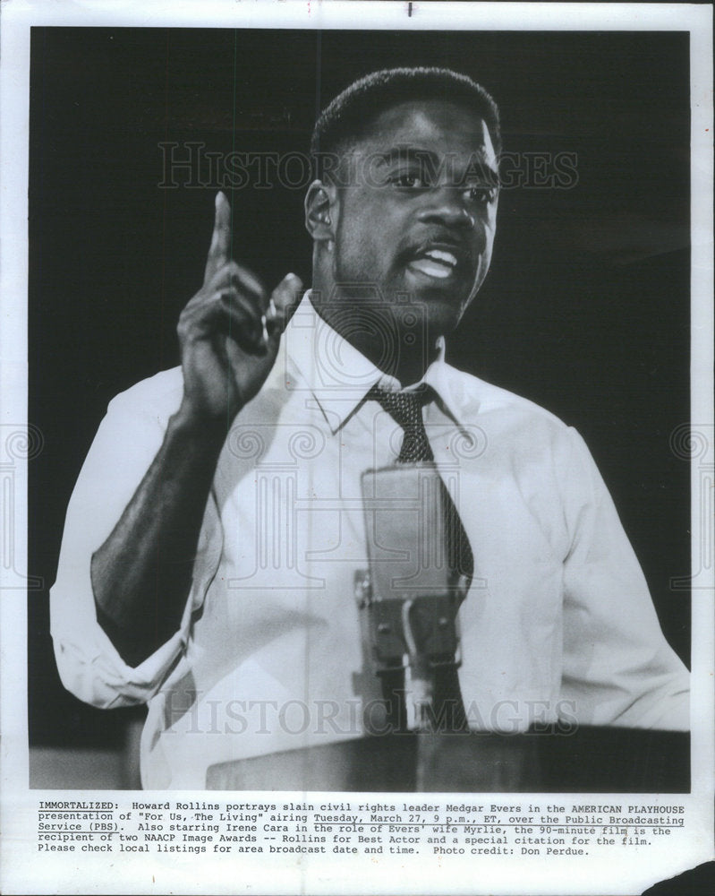 1984 Press Photo Howard Rollins "For Us, The Living" - Historic Images