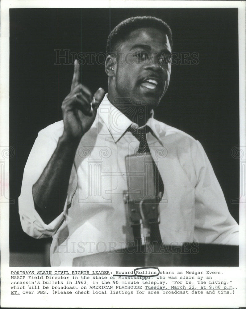 1983 Press Photo Howard Rollins Medgar Evers NAACP Director Mississippi civil - Historic Images