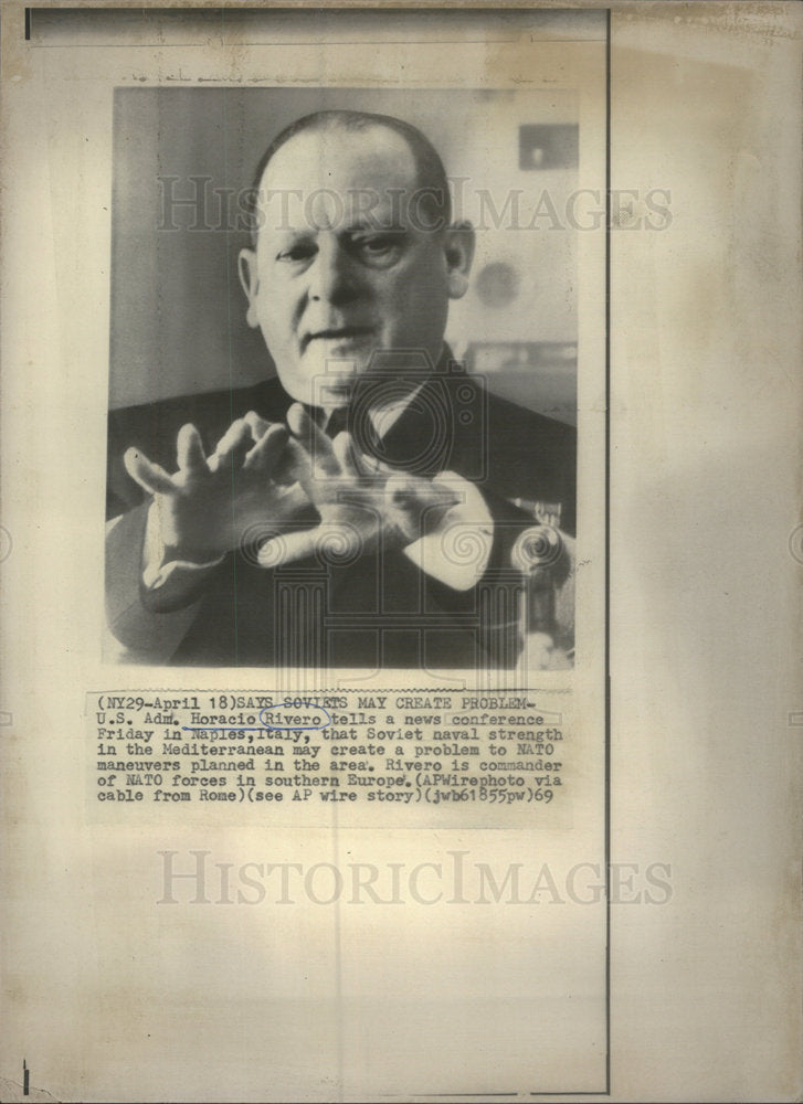 1969 Press Photo Horacio Rivero United States Navy Admiral - Historic Images