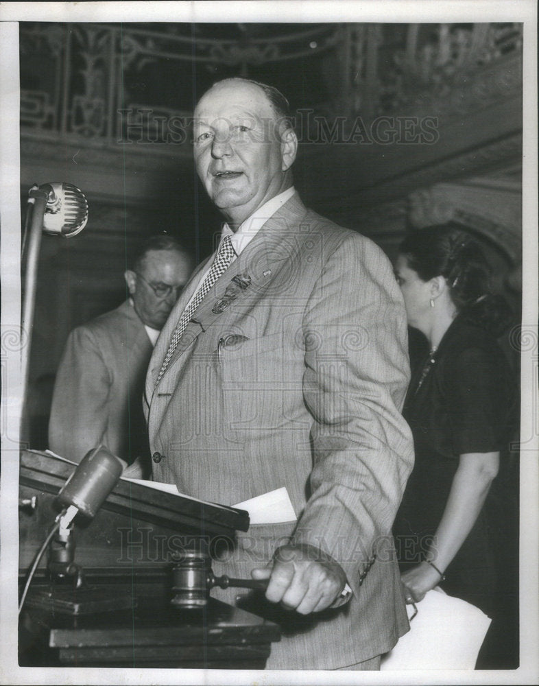 1952 Press Photo Ross Risley Oklahoma Herbert Hoover state delegation Committee - Historic Images