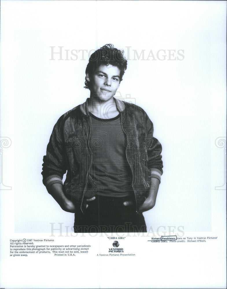 Press Photo Richard Panebianco Star Tony Vestron Pictures China Girl - Historic Images