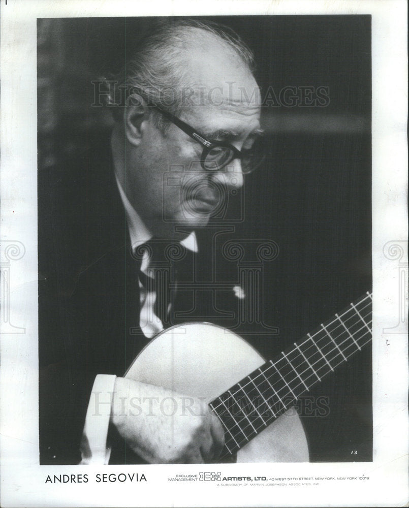 1985 Press Photo Legendary Classical Guitarist Andres Segovia - Historic Images