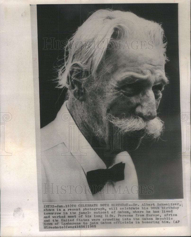 1965 Dr. Albert Schweitzer will celebrate 90th Birthday - Historic Images