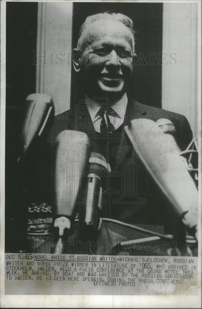 1965 Press Photo Michail Sjolochov Russian writer Nobel prize winner Literature - Historic Images