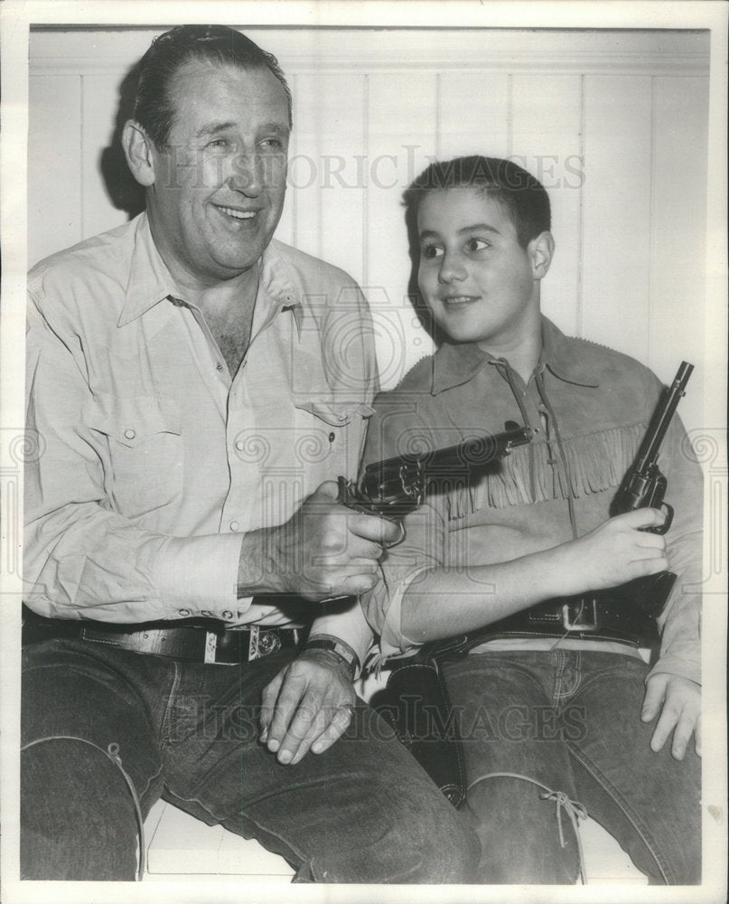 1961 Press Photo Robert F Six President Continental Airlines Step-son Bobby - Historic Images