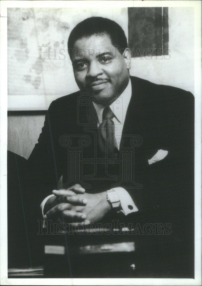 1986 Press Photo Richard Shealey chairman national bankers association Chicago - Historic Images