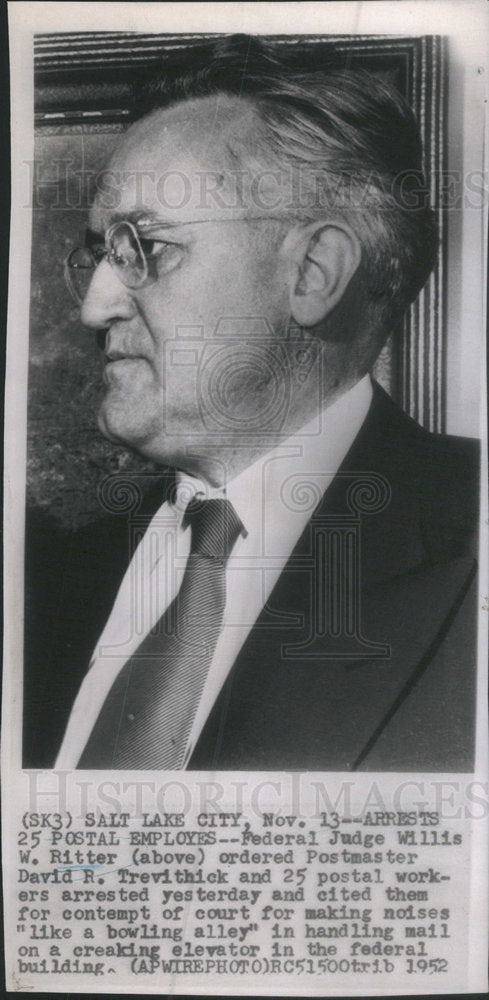 1952 Willis Ritter United States Federal Judge - Historic Images
