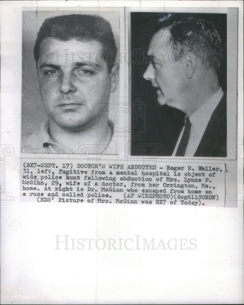 1965 Roger Haller mental hospital police Lynne HcGinn wife doctor - Historic Images