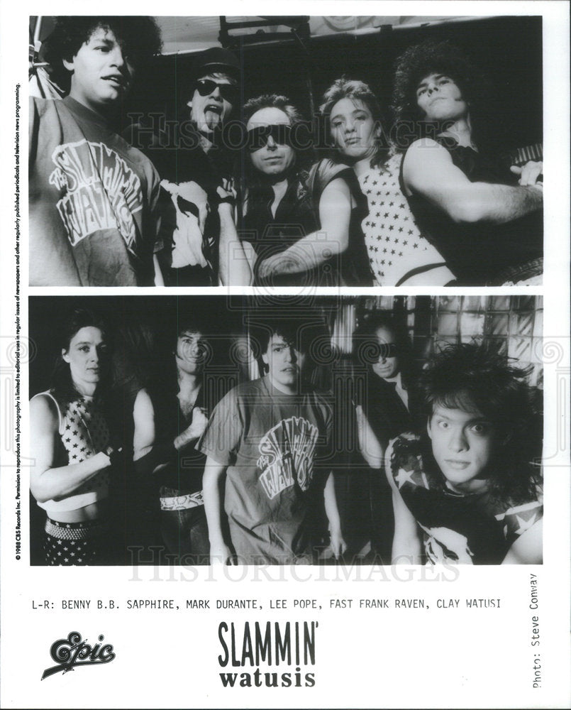 1988 Press Photo Slammin Watusis Lee Popa Mark Durante Frank Raven Clay Watusi - Historic Images