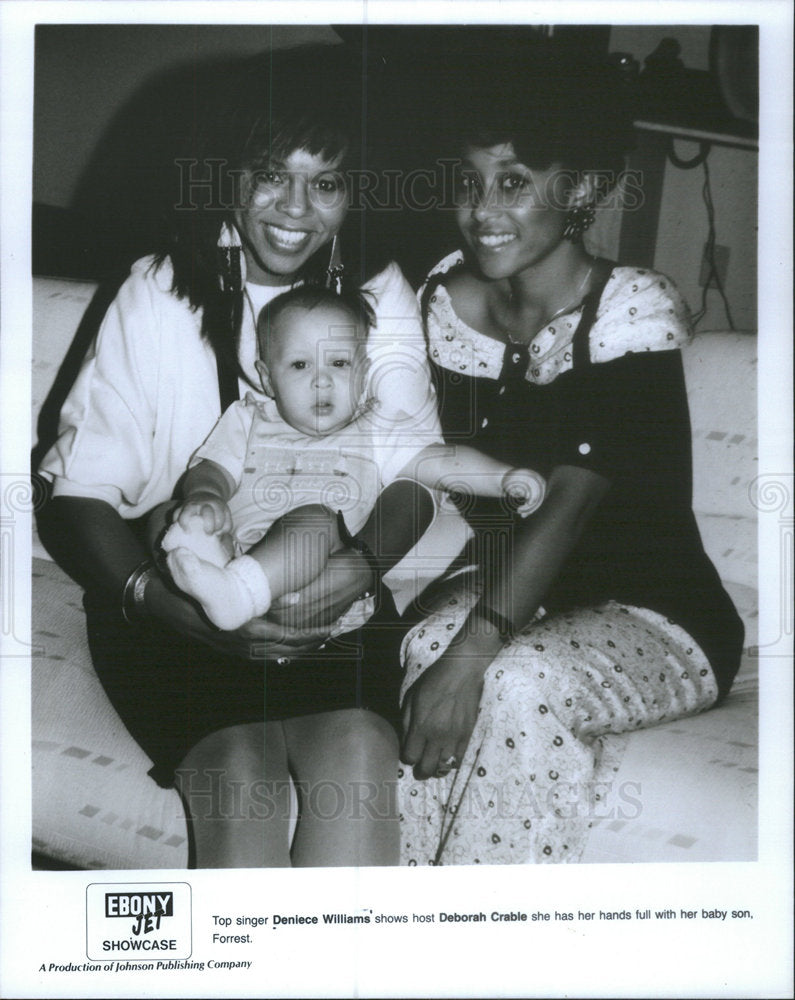 Press Photo Top Singer Deniece Williams Host Deborah Crable Baby Son Forrest - Historic Images