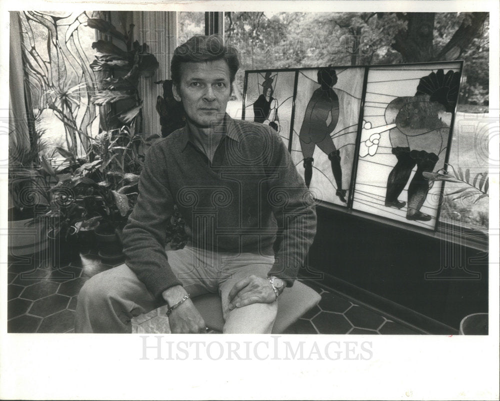 1980 Press Photo Prairie State College Art Dept. Chairman Albert R Piarowski - Historic Images