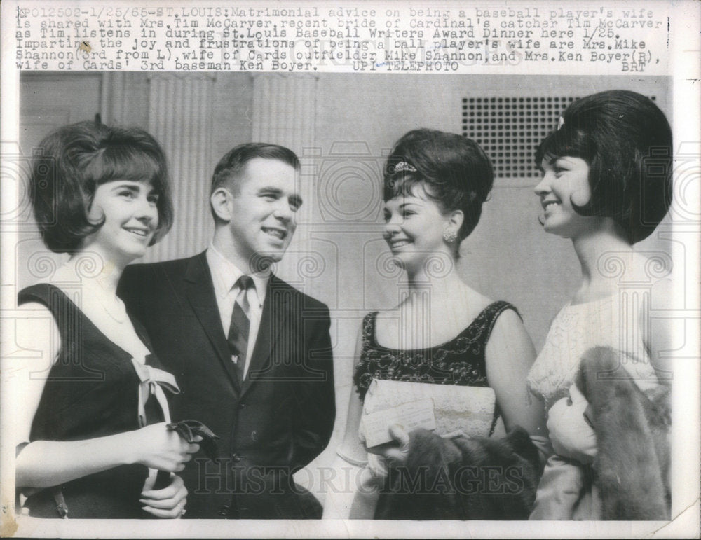 1965 Press Photo Matrimonial Advice  Baseball Player Wife Share Mrs Tim McCaryer - Historic Images