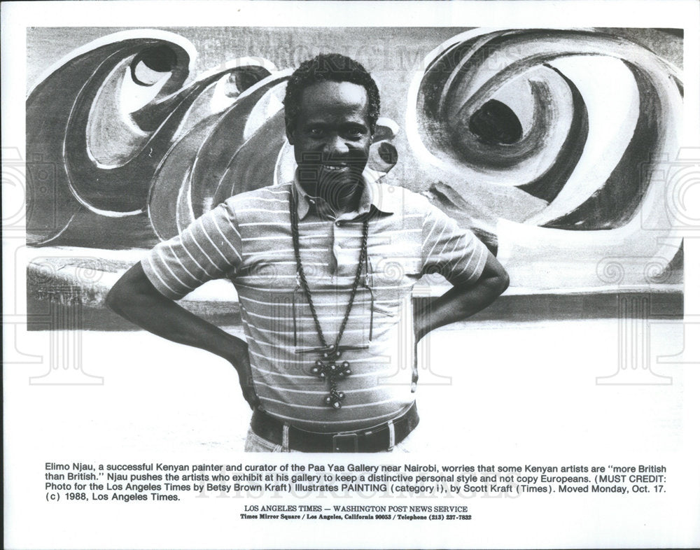 Press Photo Elimo Njau Kenyan Painter Curator Paa Yaa Gallery Nairobi British - Historic Images