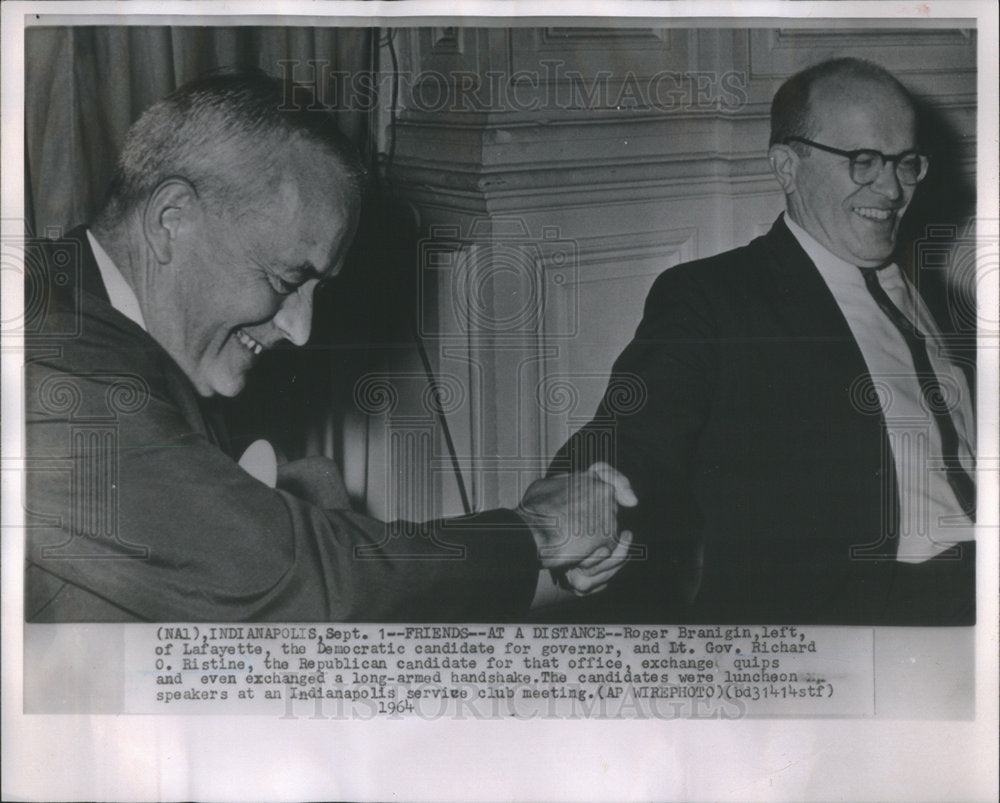 1964 Roger Branigin Lt. Gov. Richard O. Ristine Republican candidate - Historic Images