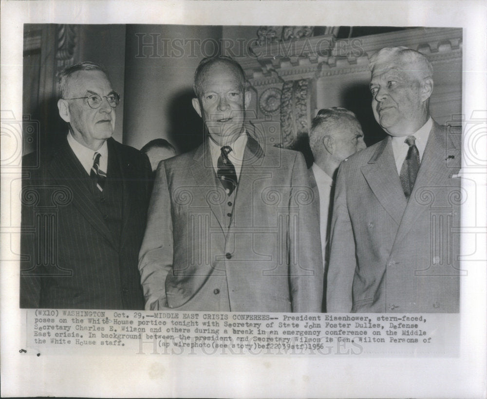 1956 Pres. Eisenhower Emergency Conference on Middle East Crisis - Historic Images