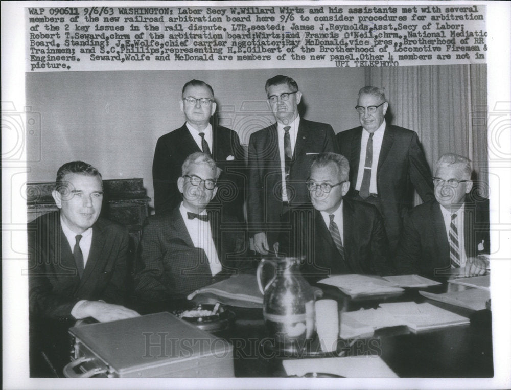 1963 Press Photo Labor Sec. W. Willard Wirtz - Historic Images