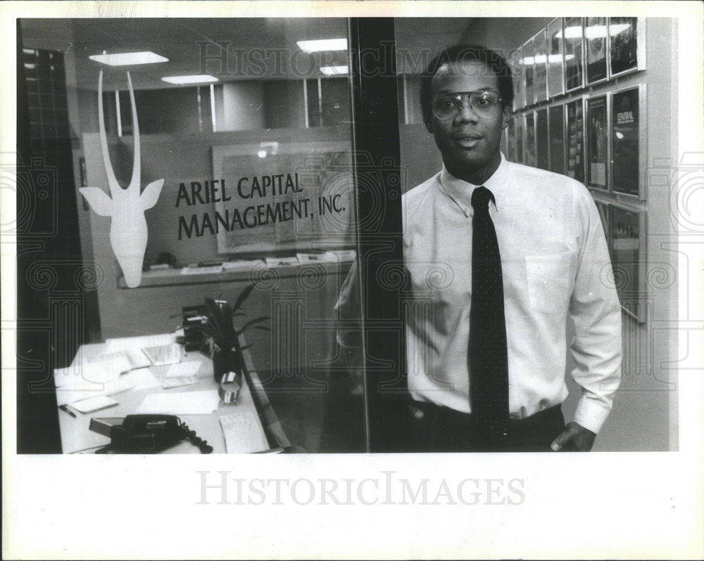 1987 Press Photo John Rogers president of Ariel Capital Management - Historic Images