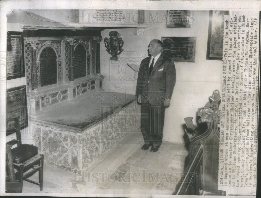 1966 Tomb in England which was opened to find evidence as to whether - Historic Images