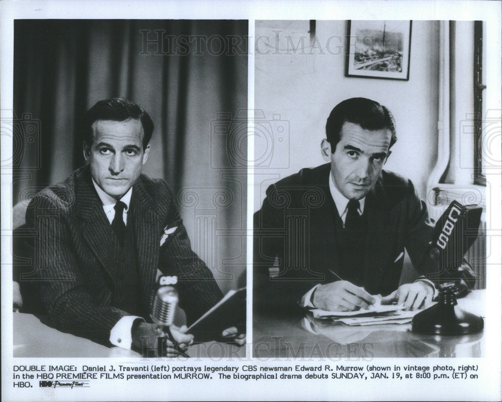 Daniel J. Travanti and Edward R.Murrown in HBO Premiere Film "Murrow." - Historic Images