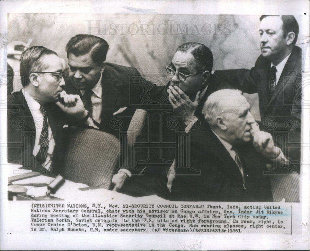 1961 Indar Jit Rikyhe During the meeting nation Security Council - Historic Images