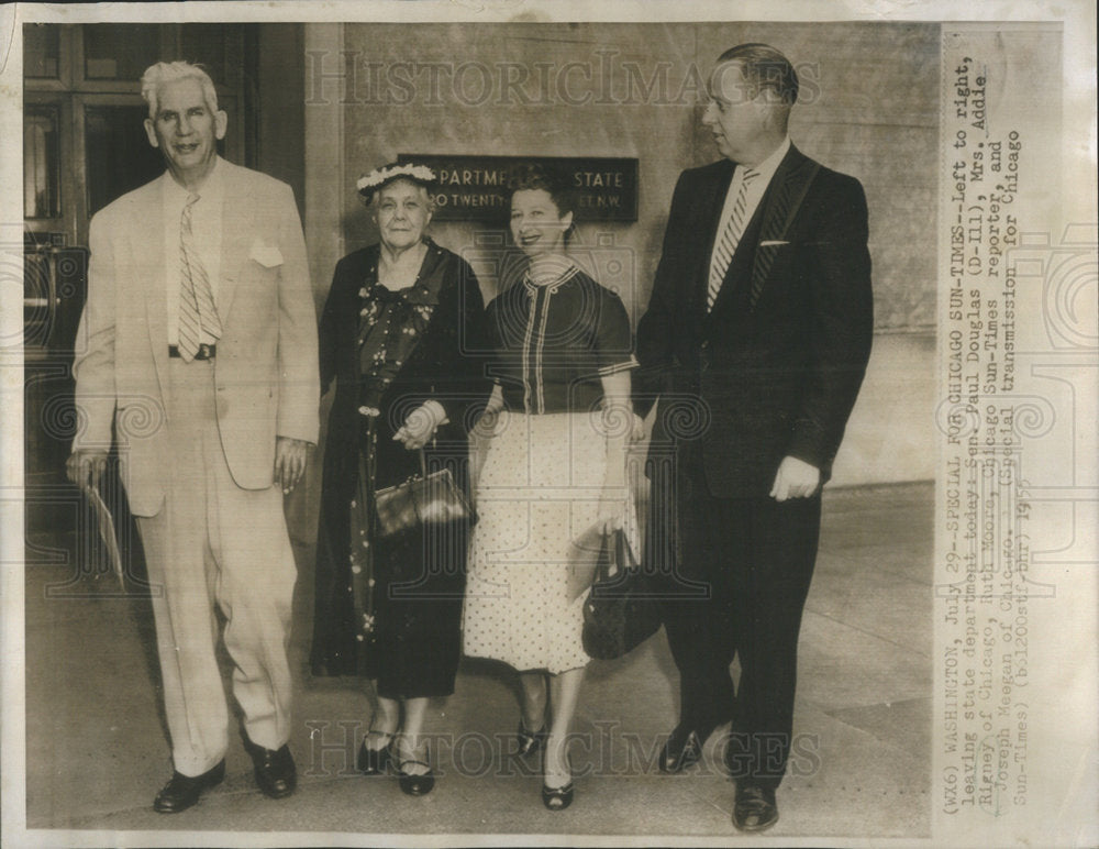 1955 Press Photo SEN. PAUL DOUGLAS AMERICAN POLITICIAN ECONOMIST - Historic Images