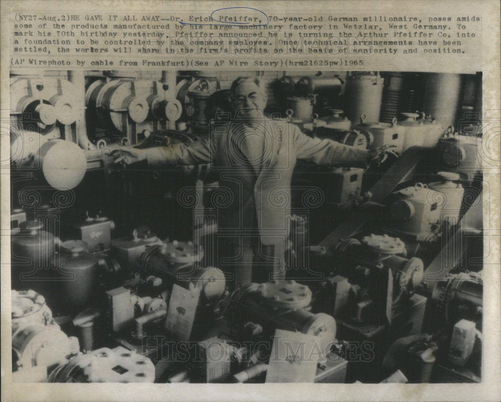 1965 Erich Pfeiffar German Millionaire Manufacturing Company Owner-Historic Images