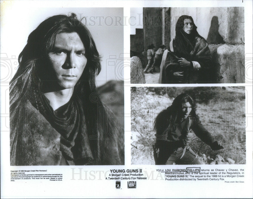 1990 Press Photo Lou Diamond Philips &quot;Young Guns II&quot; - RSC53045 - Historic Images
