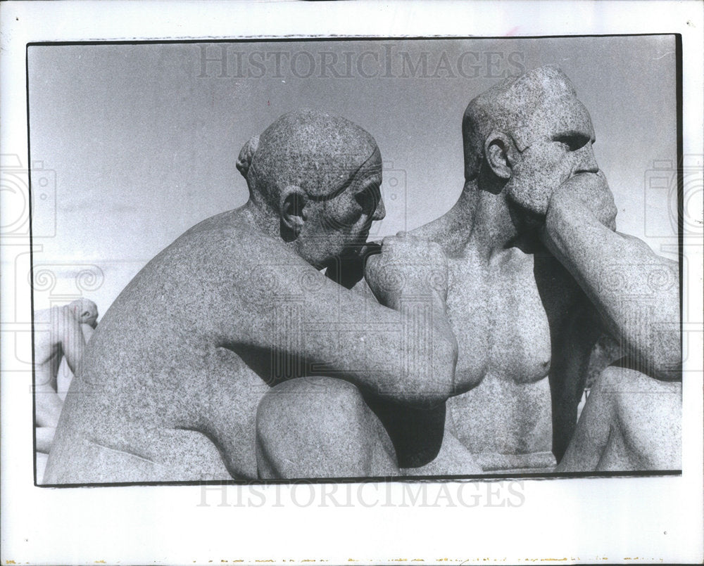 1982 Press Photo Nude Sculpture of the late Gustav Vigeland in Frogner Park Oslo - Historic Images