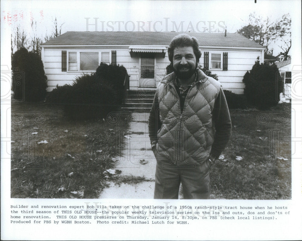 1982 Press Photo Bob Vila American Home Improvement TV Host - Historic Images