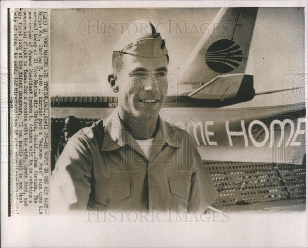 1969 Press Photo Major Charles S. Robb II United States Air Force Pilot - Historic Images