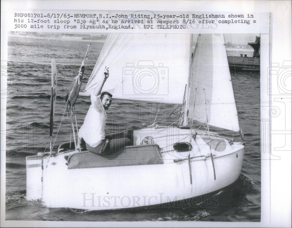 1965 John Riding after a 5000 mile trip from Plymouth England - Historic Images