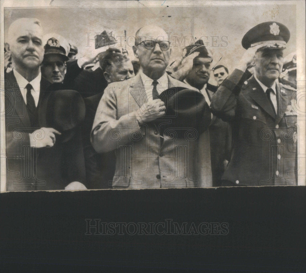 1964 Press Photo Generals Joseph Collins, Matthew Ridgway, &amp; Maxwell D. Taylor - Historic Images