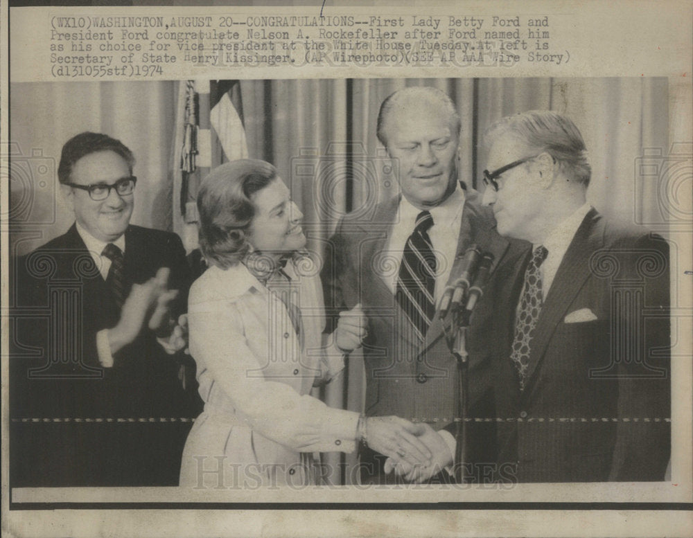 1974 First Lady Betty Ford President Ford Nelson Rockefeller - Historic Images