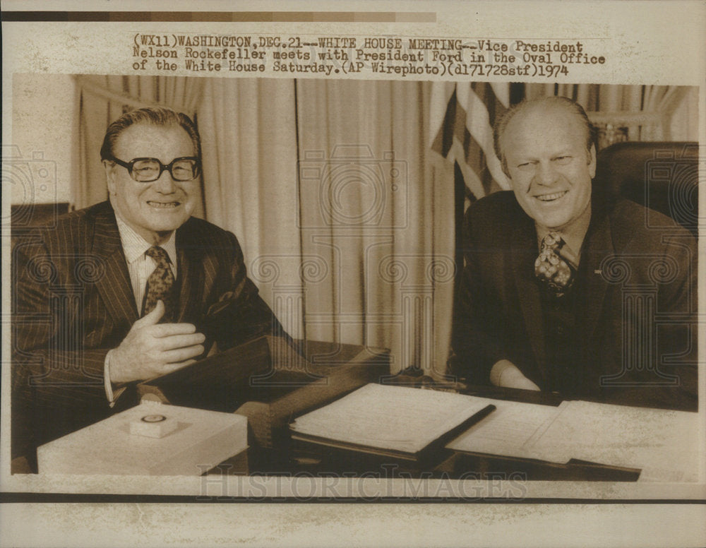 1974 Press Photo NELSON A. ROCKEFELLER PRESIDENT UNITED STATES PRESIDENT FORD - Historic Images