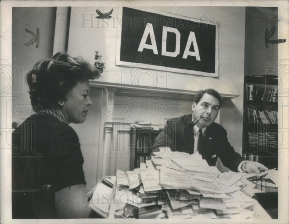 1964 Press Photo ADA&#39;s John P Roche Upset Over Rep Charges They Are Socialists - Historic Images