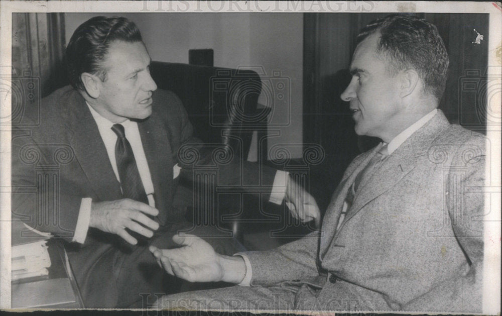 1958 Richard Nixon And Nelson Rockefeller In Nixon&#39;s Office - Historic Images