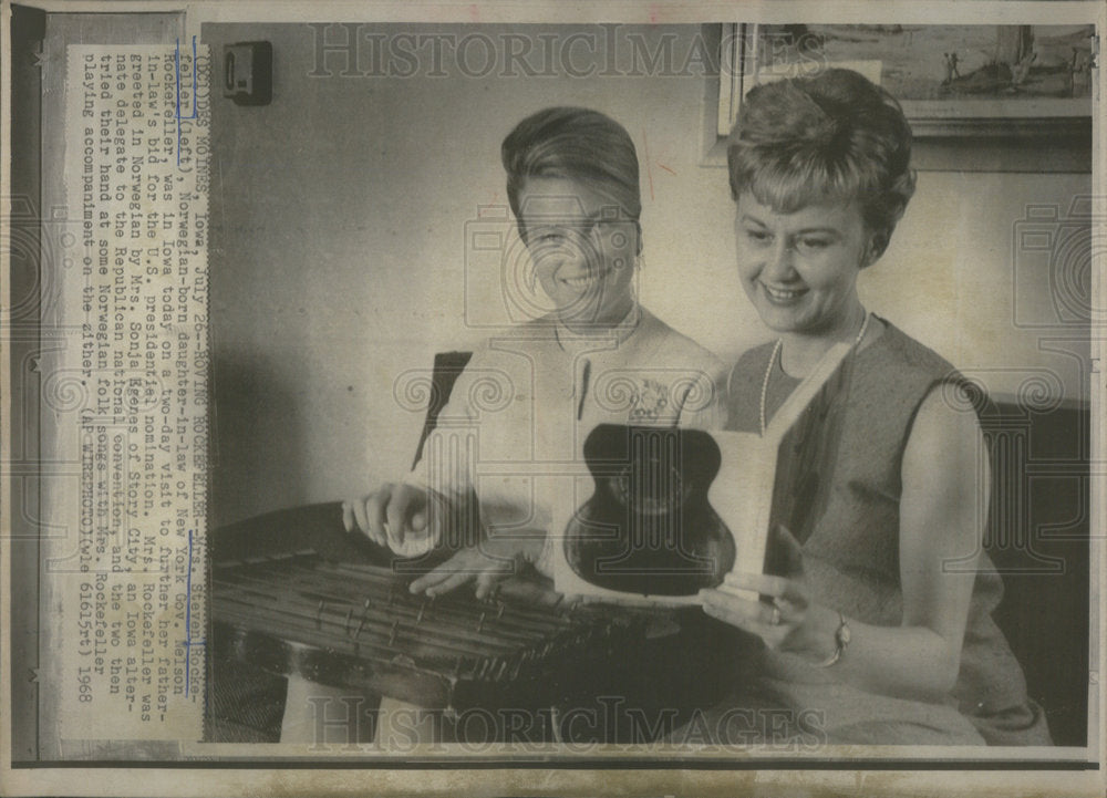 1968 Press Photo Nelson Rockefeller's Daughter-In-Law In Iowa To Support Him - Historic Images