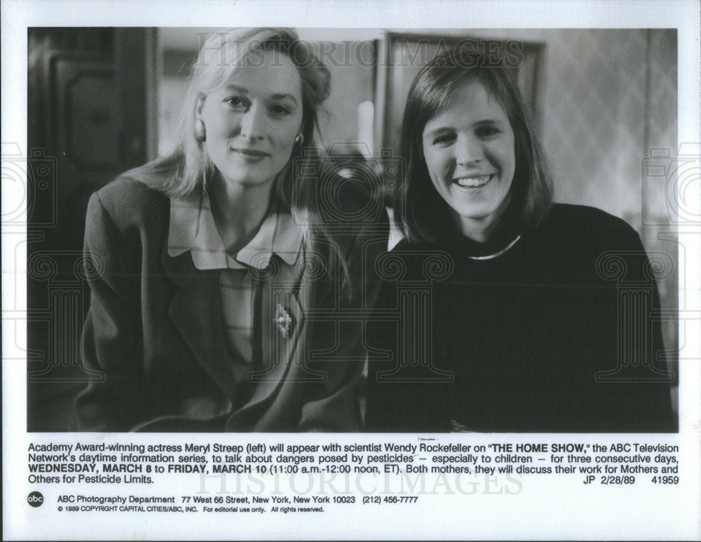 1989 Press Photo MERYL STREEP AMERICAN ACTRESS WENDY ROCKEFELLER - Historic Images