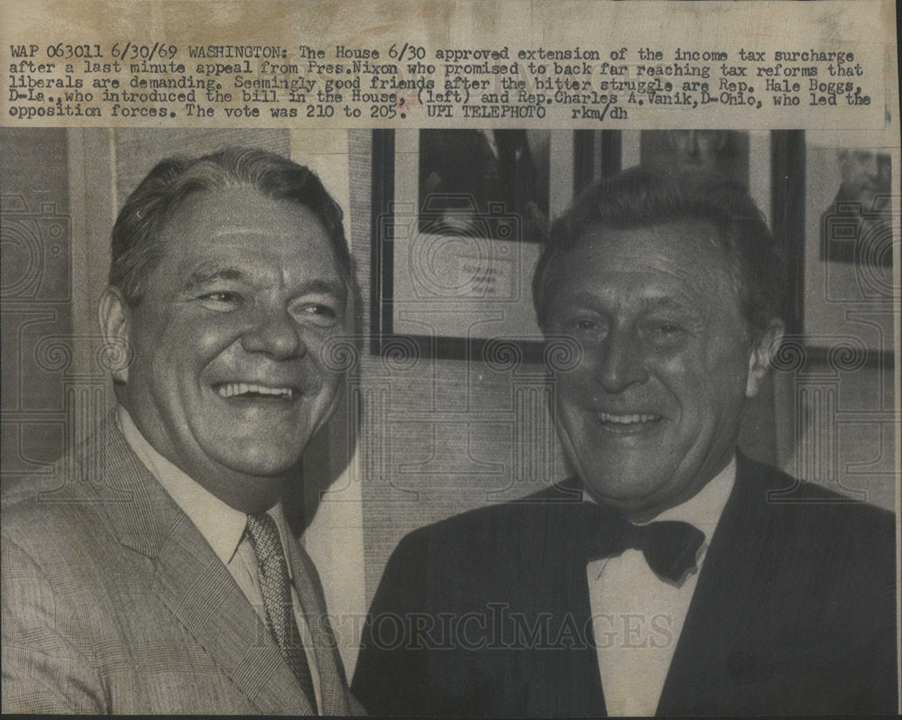 1969 Press Photo Hale Beggs Introduced Bill In House And Vanik Led Opposition - Historic Images