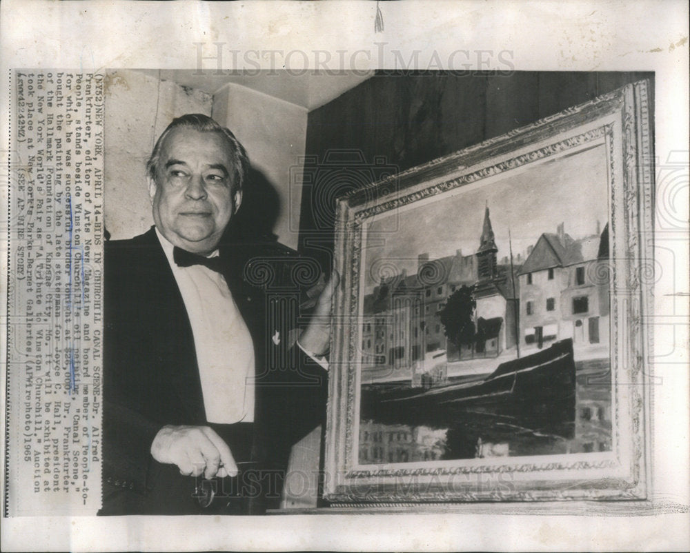 1965 Press Photo British Prime Minister Winston Churchill's Oil Painting - Historic Images